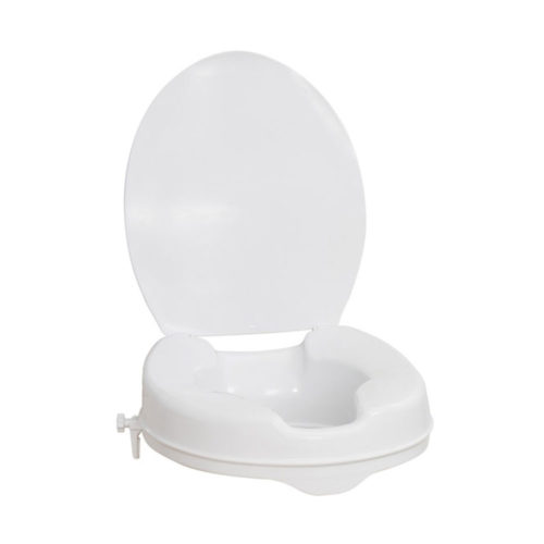 Elongated Raised Toilet Seat with Lid