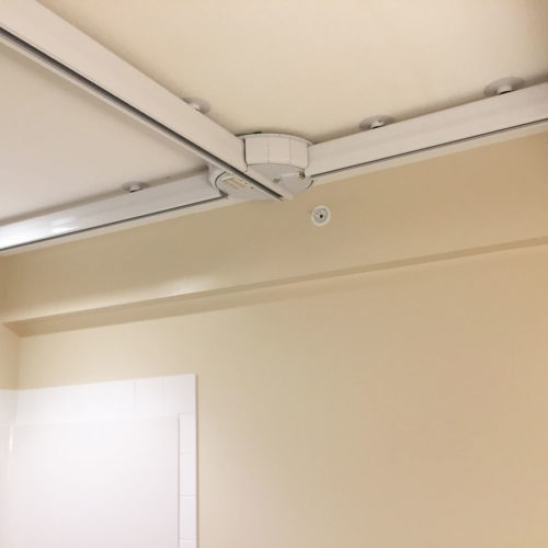 Ceiling tracks installed for this room in a comfortable retirement residence
